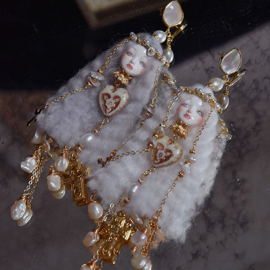 Vintage Handcrafted Cosette Doll Earrings
