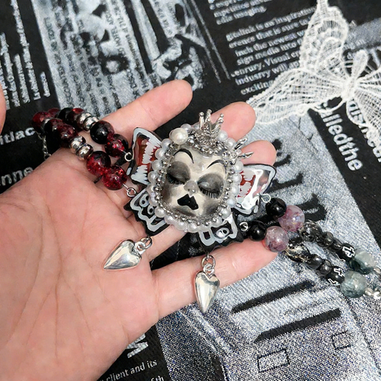 Black Butterfly Crown Heart Bracelet