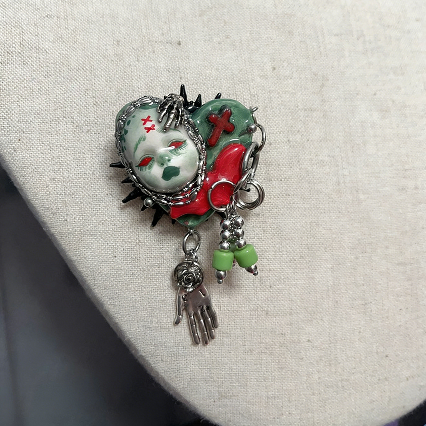 Spectral Hand Spiked Brooch
