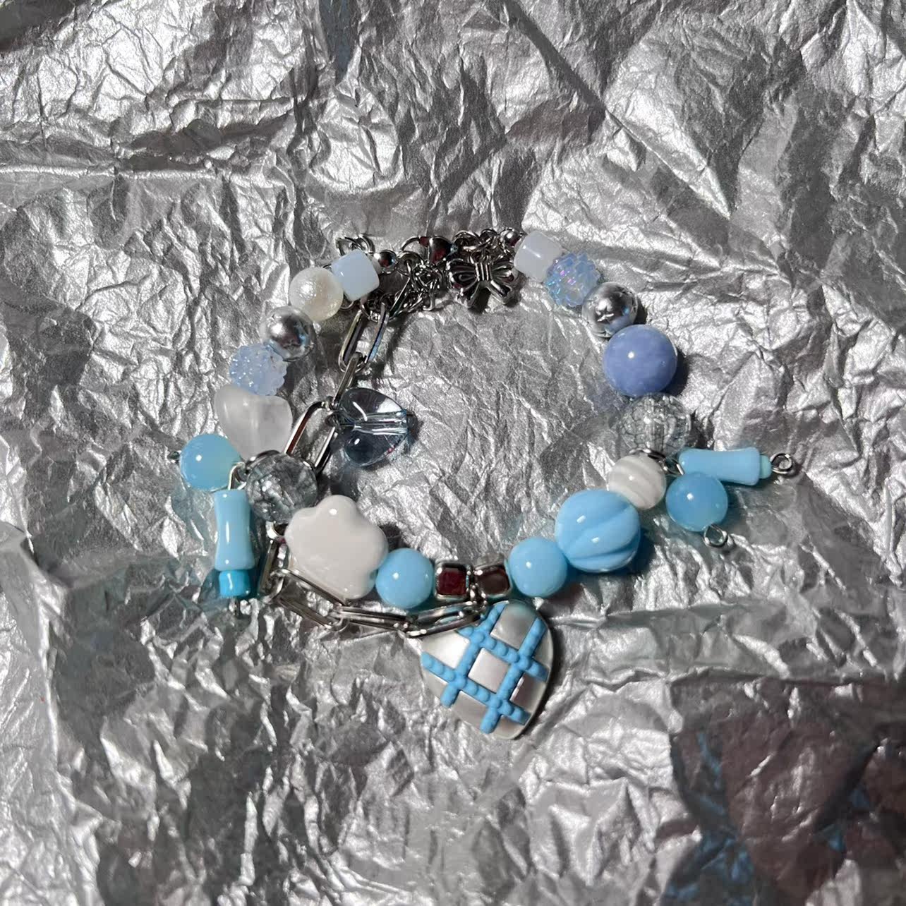 Blue Nightmare Handmade Beaded Sweet and Cool Bracelet