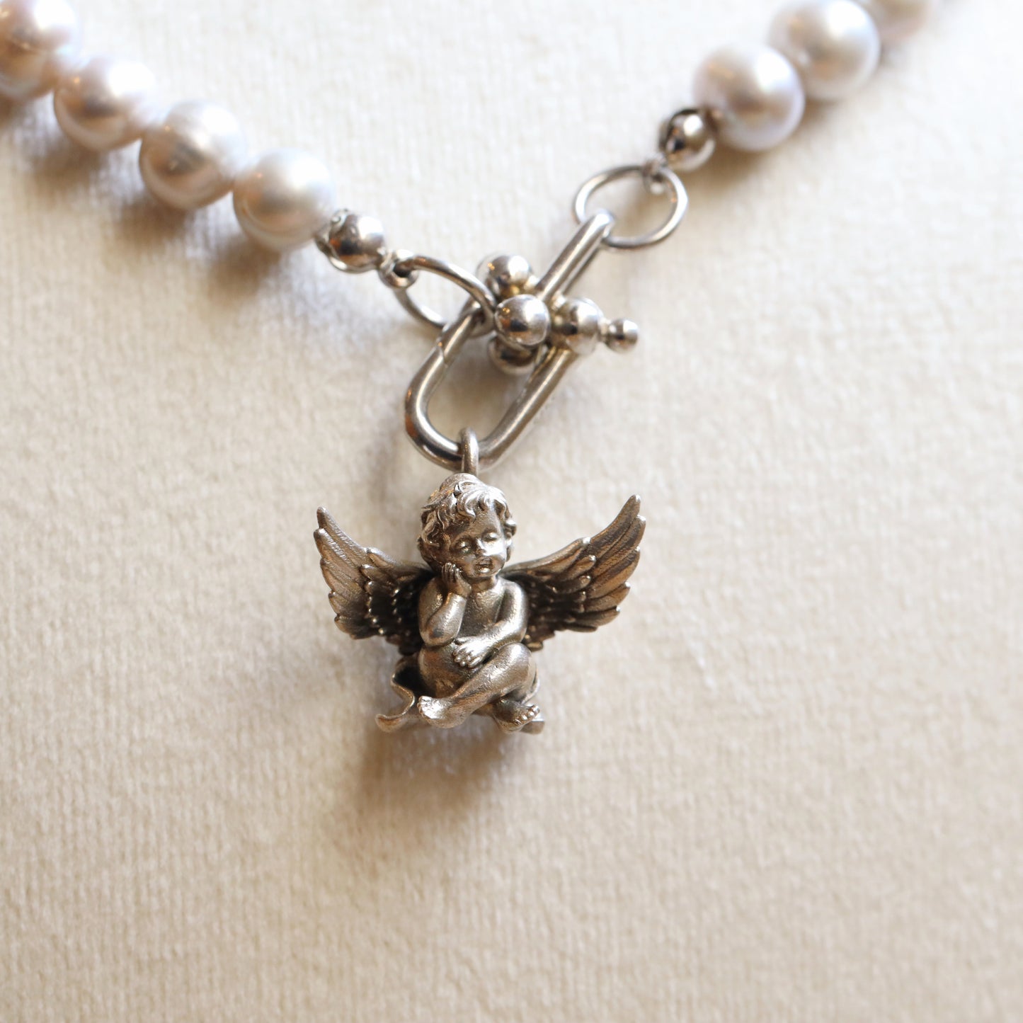 Contemplative Angel Sterling Silver Pendant