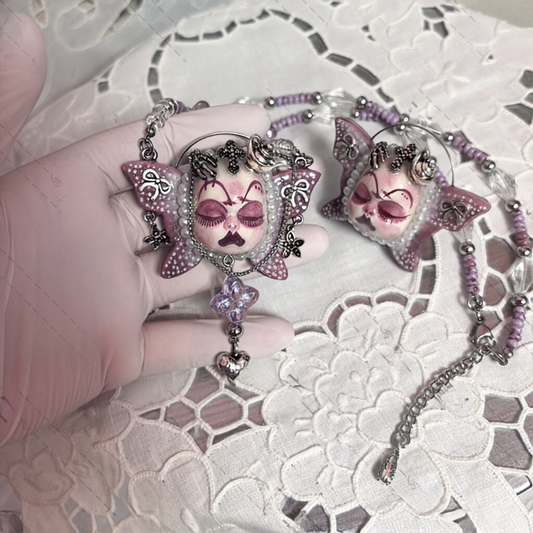 Lavender Gothic Butterfly Wings Doll Ring