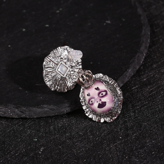 Purple Heart Crown Freak Baby Earrings