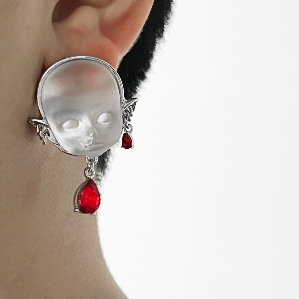 Resin Elf-Ear Demon Earrings