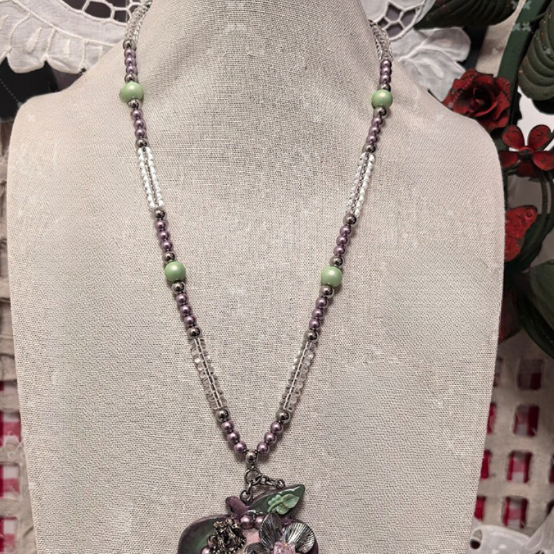 Whimsigoth Poison Apple Doll Face Necklace