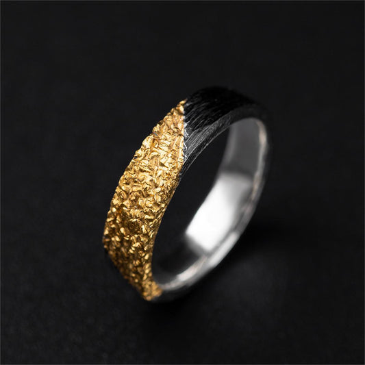 Alternating Gold With Silver Design Ring - Sunro Raven