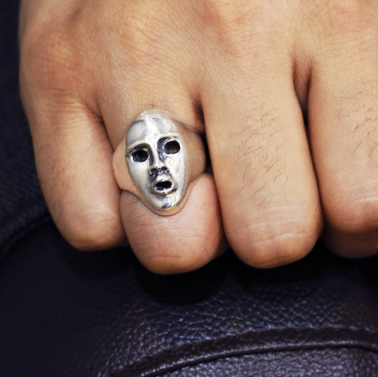 Garber Bwlll Mask Ring-Vrafi Jewery