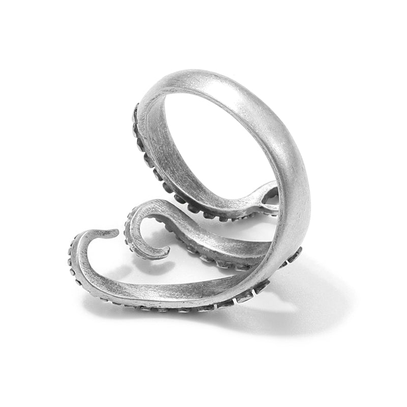 Octopus Tentacles Opening 925 Silver Ring - Sunro Raven