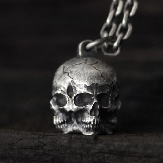 Four-sided Skull Sterling Silver Pendant Sunro Raven