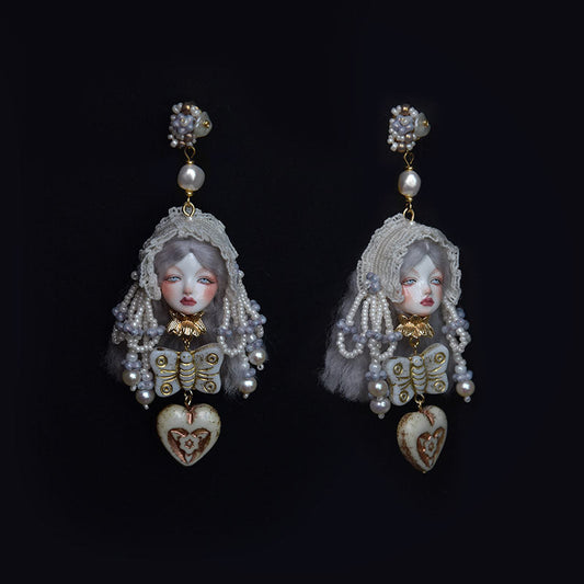 Handmade Vintage Lolita Doll Earrings