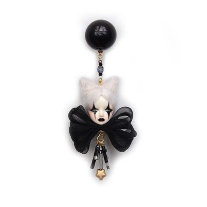 Handcrafted Wool Felt Dark Harley Quinn Earrings