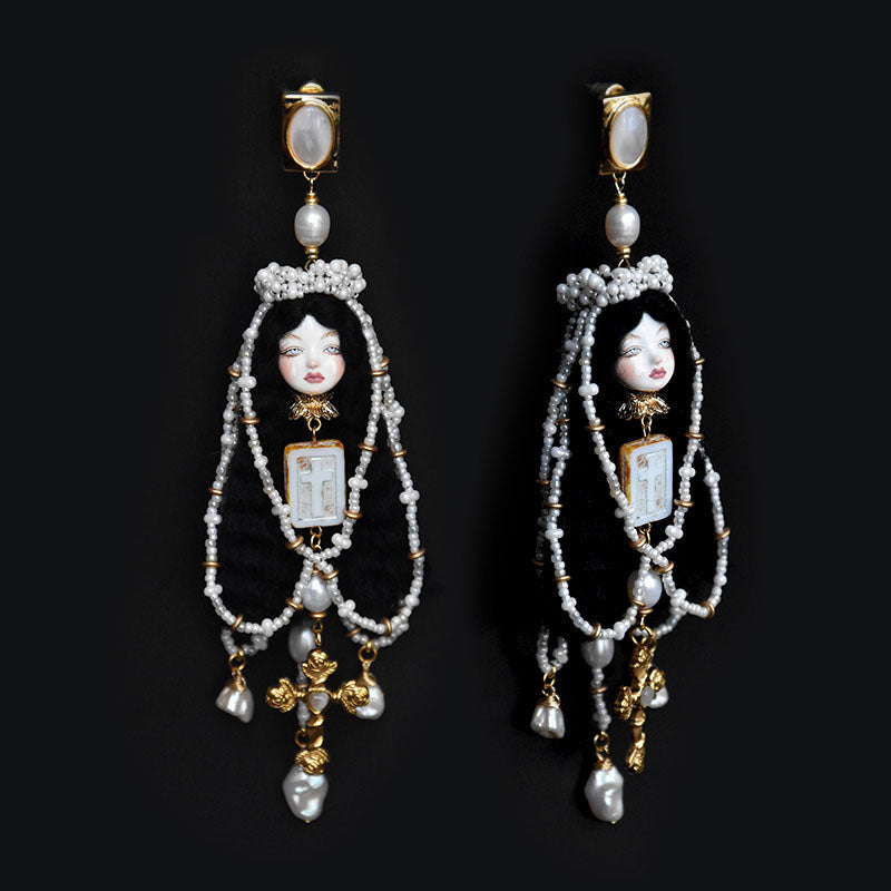Handcrafted Vintage Baroque Salome Doll Earrings