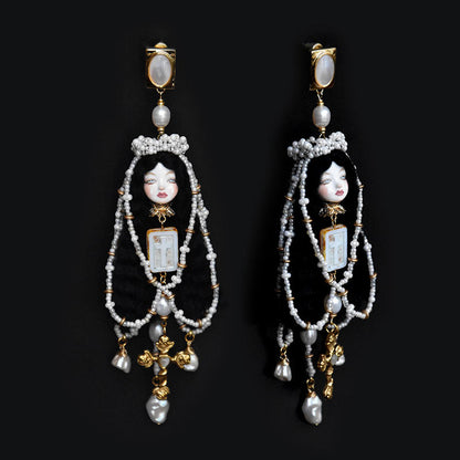 Handcrafted Vintage Baroque Salome Doll Earrings