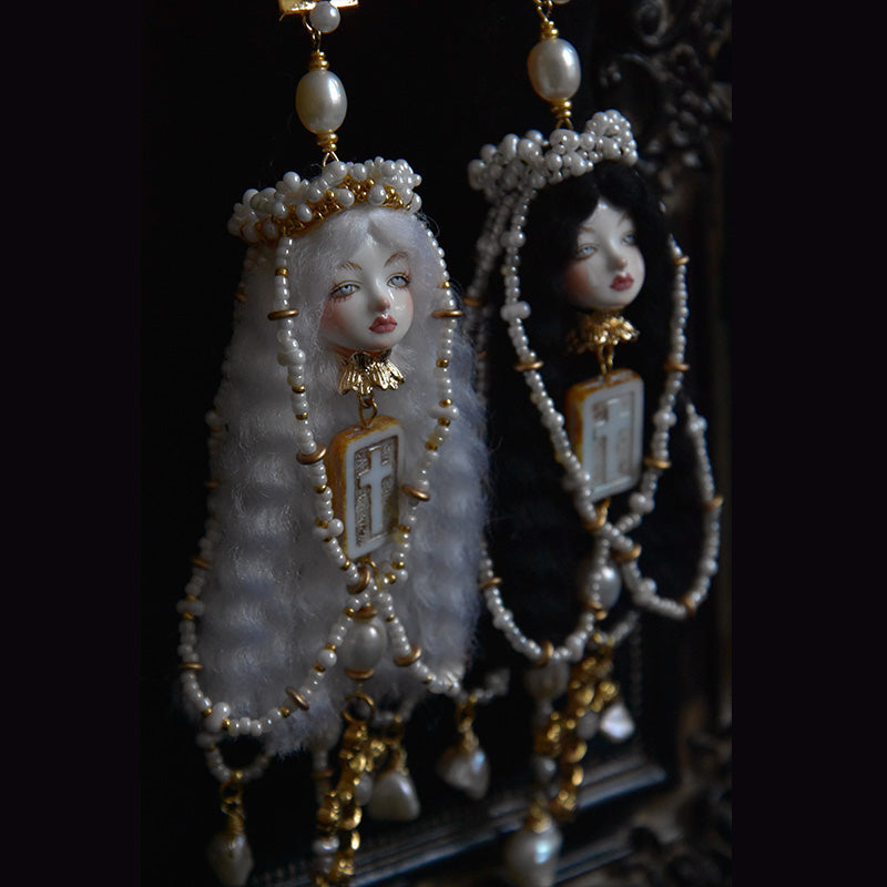 Handcrafted Vintage Baroque Salome Doll Earrings