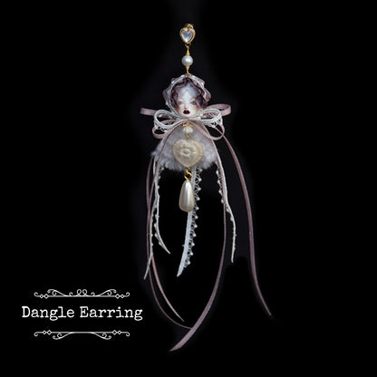 Handcrafted Alice Doll Pearl Earrings