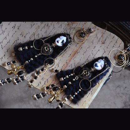 Dark Gothic Butterfly Tattoo Girl Earrings