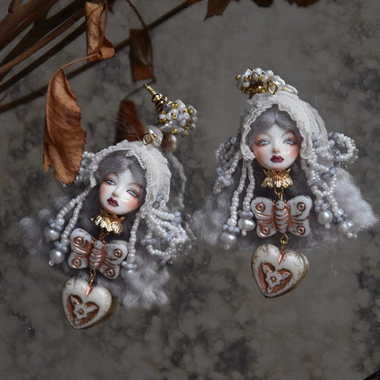 Handmade Vintage Lolita Doll Earrings
