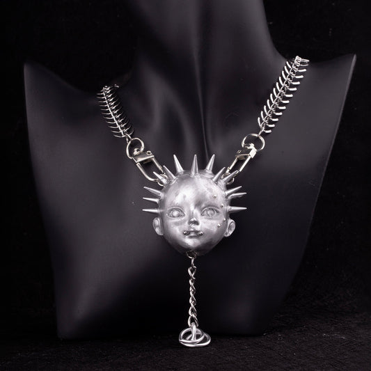 Futuristic Punk Titanium Steel Bone Chain