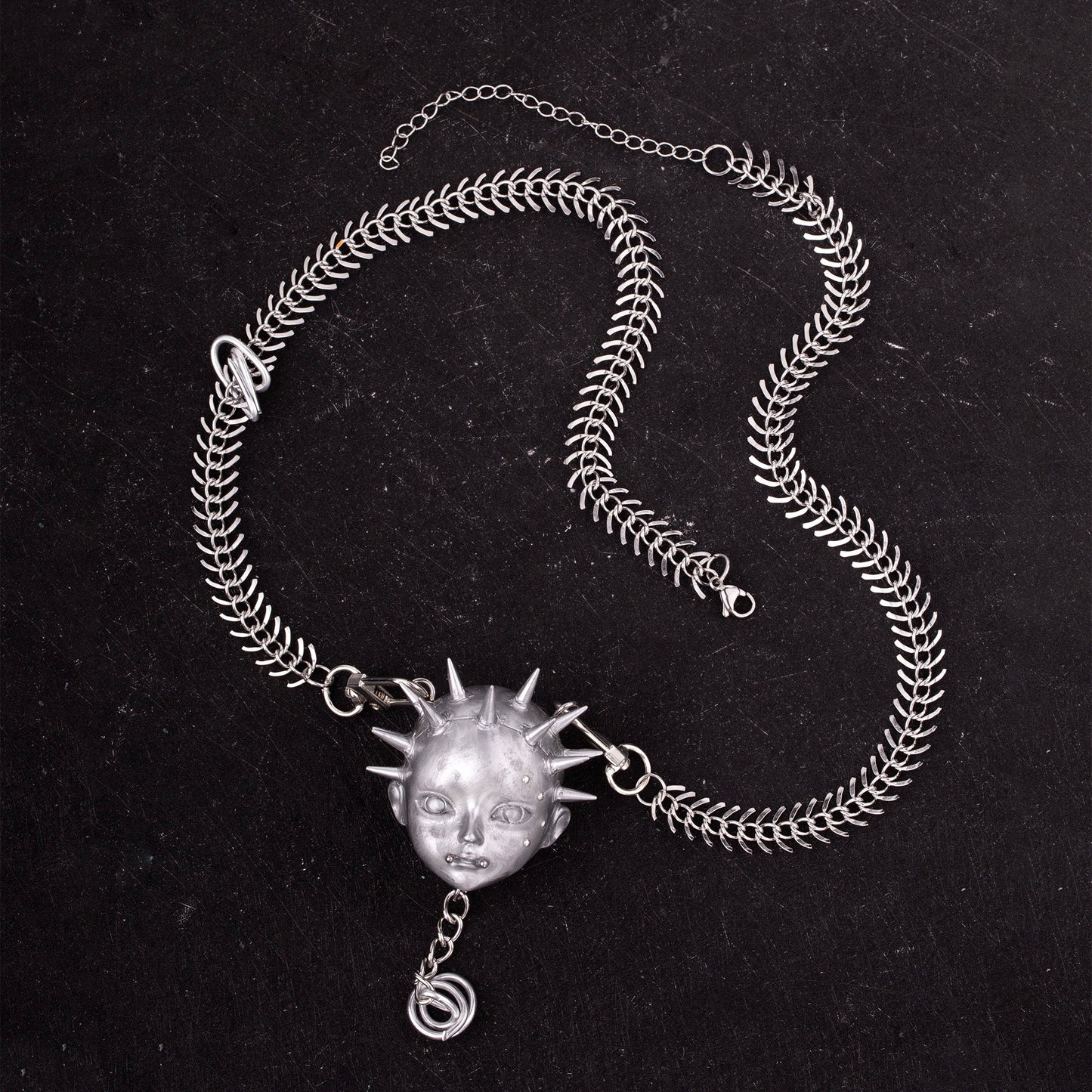 Futuristic Punk Titanium Steel Bone Chain