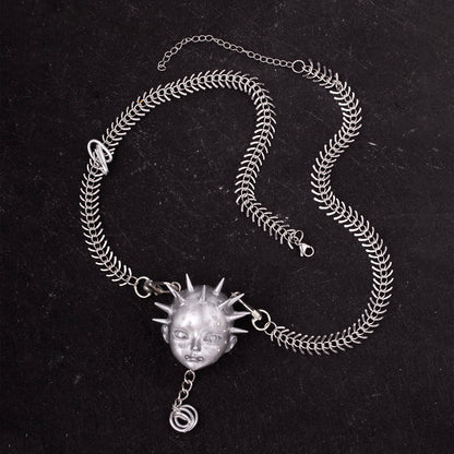 Futuristic Punk Titanium Steel Bone Chain