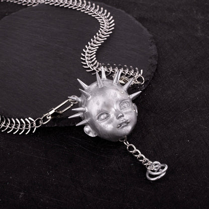 Futuristic Punk Titanium Steel Bone Chain