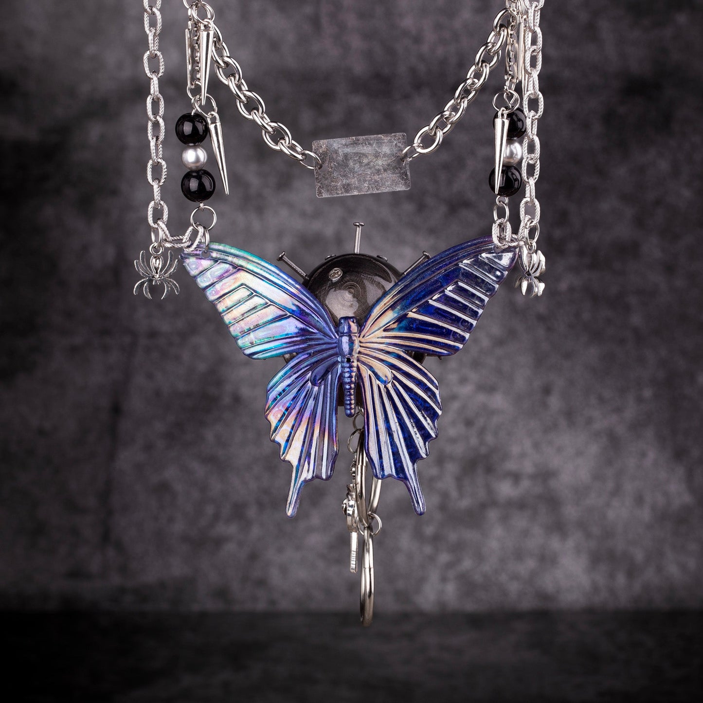 Gothic Metal Doll Head Necklace