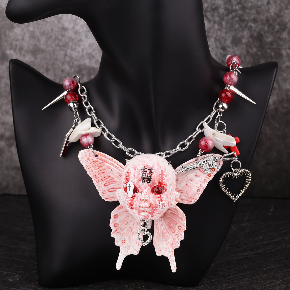 Bloody Butterfly Opposite Sex Necklace