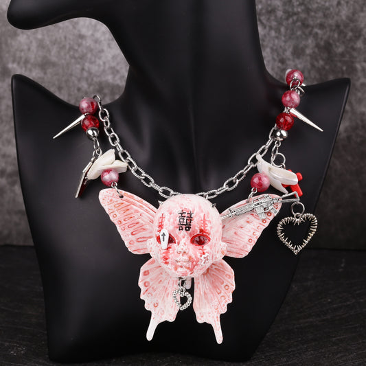 Bloody Butterfly Opposite Sex Necklace