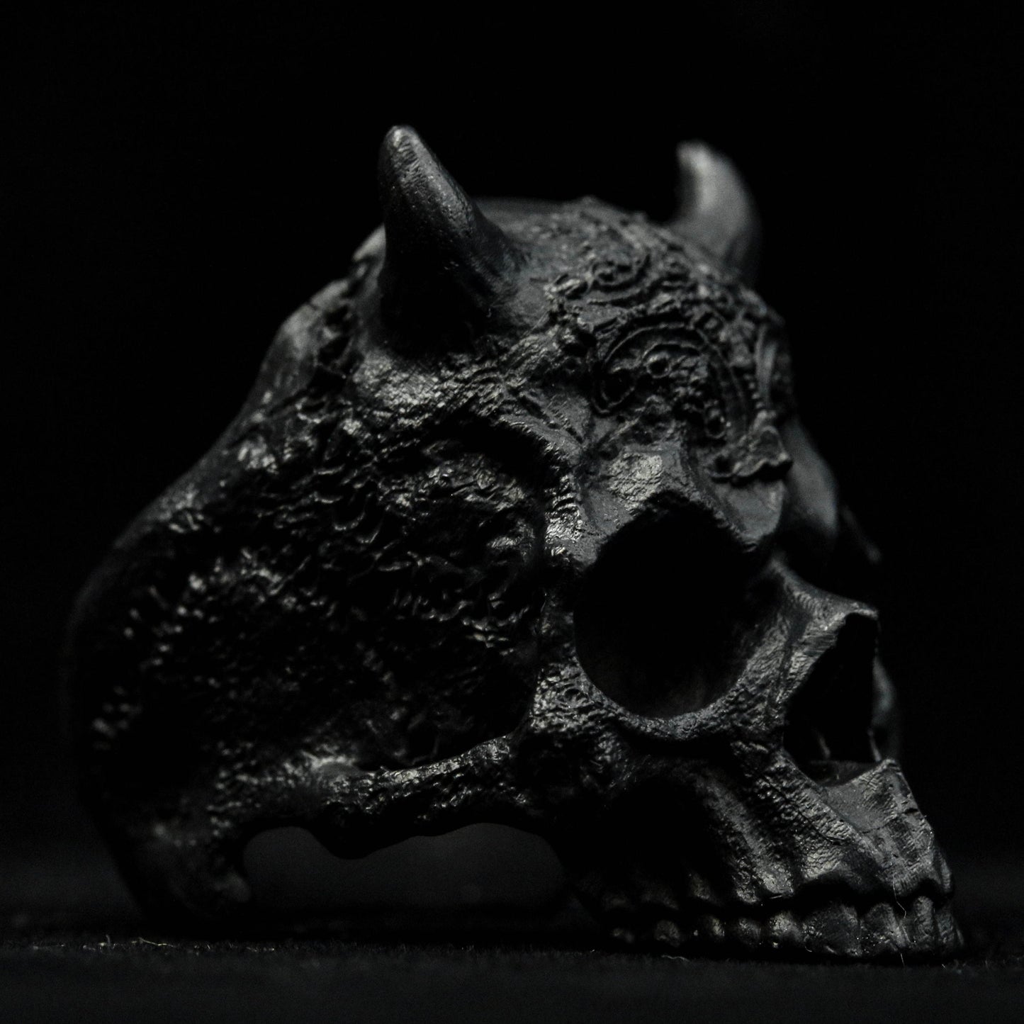 Jawless Skull Silver Ring