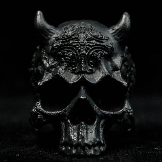 Jawless Skull Silver Ring