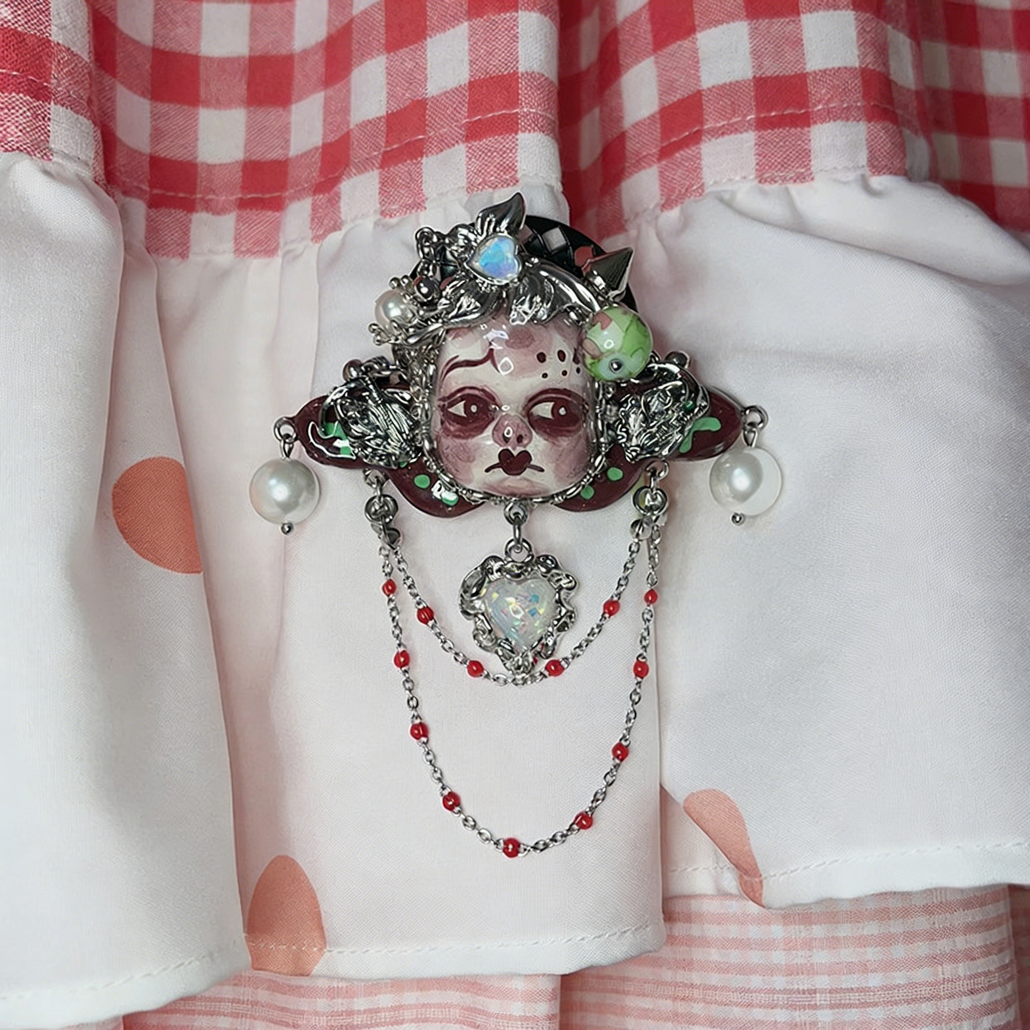 Violet Heart Nightmare Gothic Doll Necklace