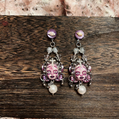Purple Shell Star Butterfly Freak Baby Earrings