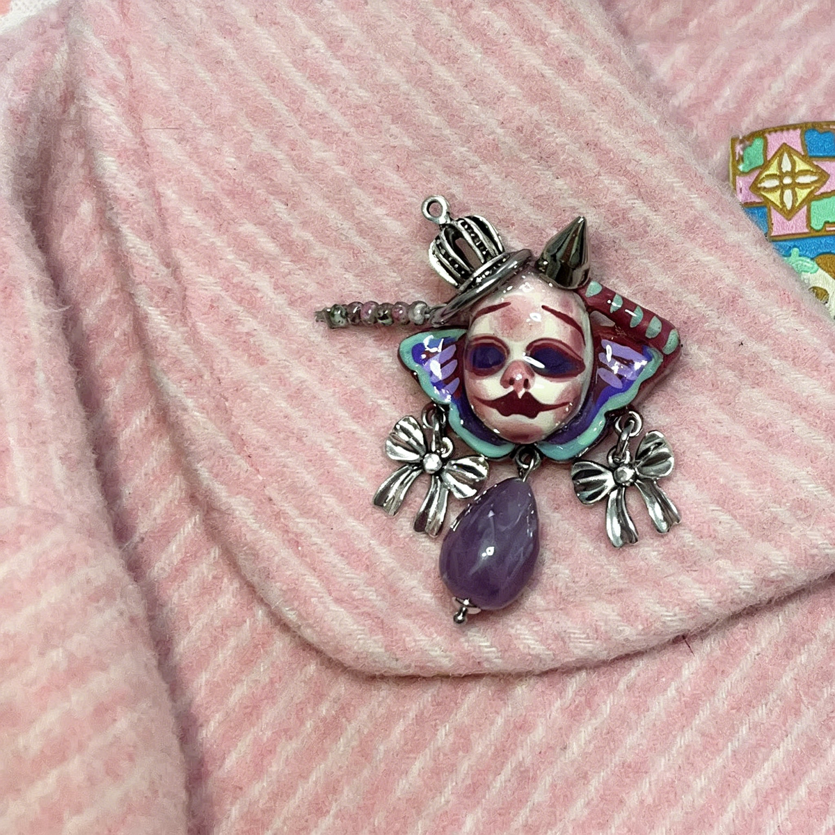 Purple Butterfly Spike Brooch