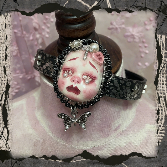 Pink Tears Butterfly Crown Choker
