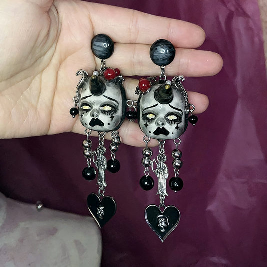Unicorn Snake Heart Freak Baby Earrings