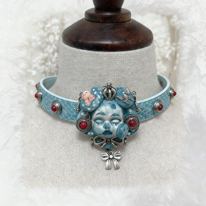 Teal Butterfly Cute Crown Choker