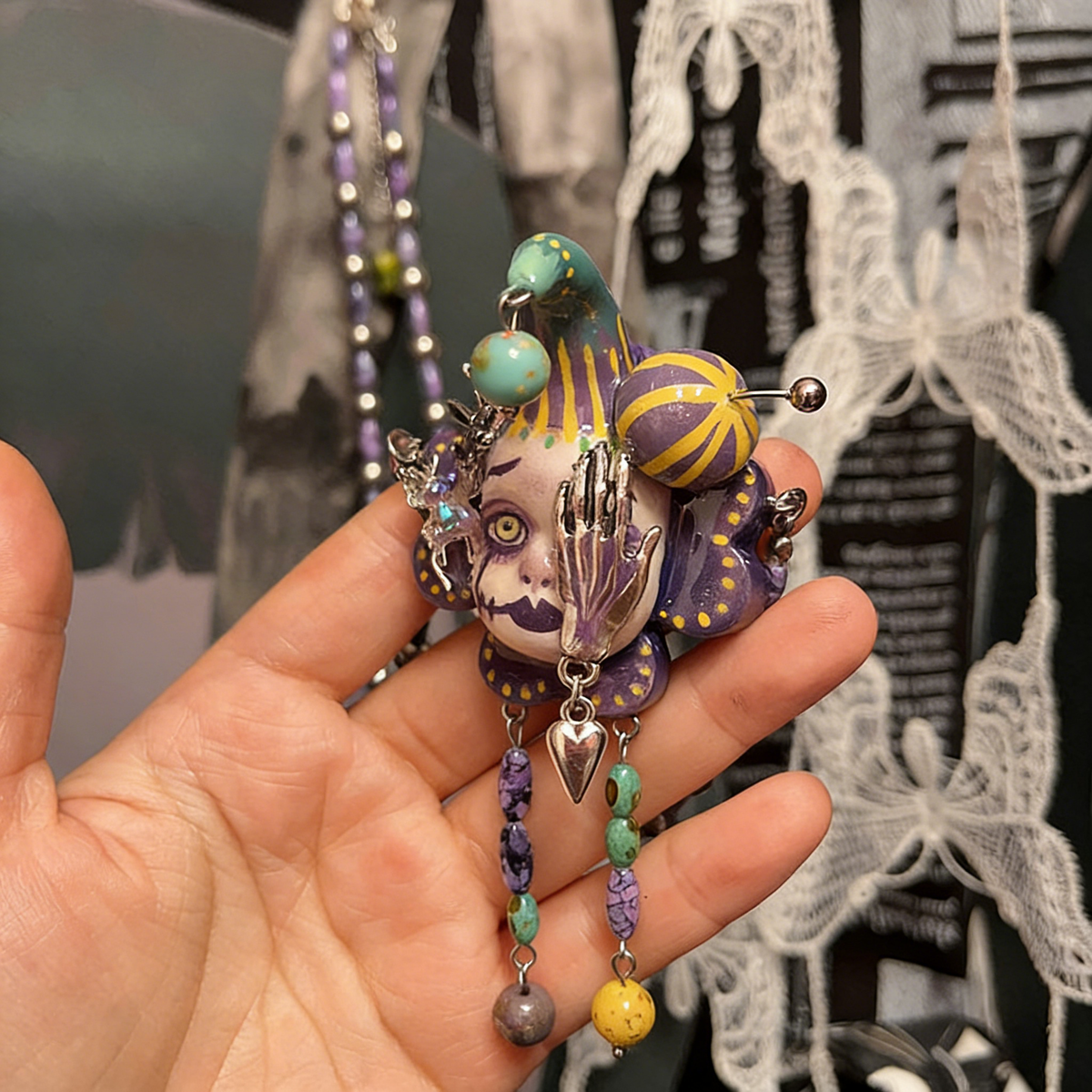 Dark Circus Clown Necklace – Sunro Raven