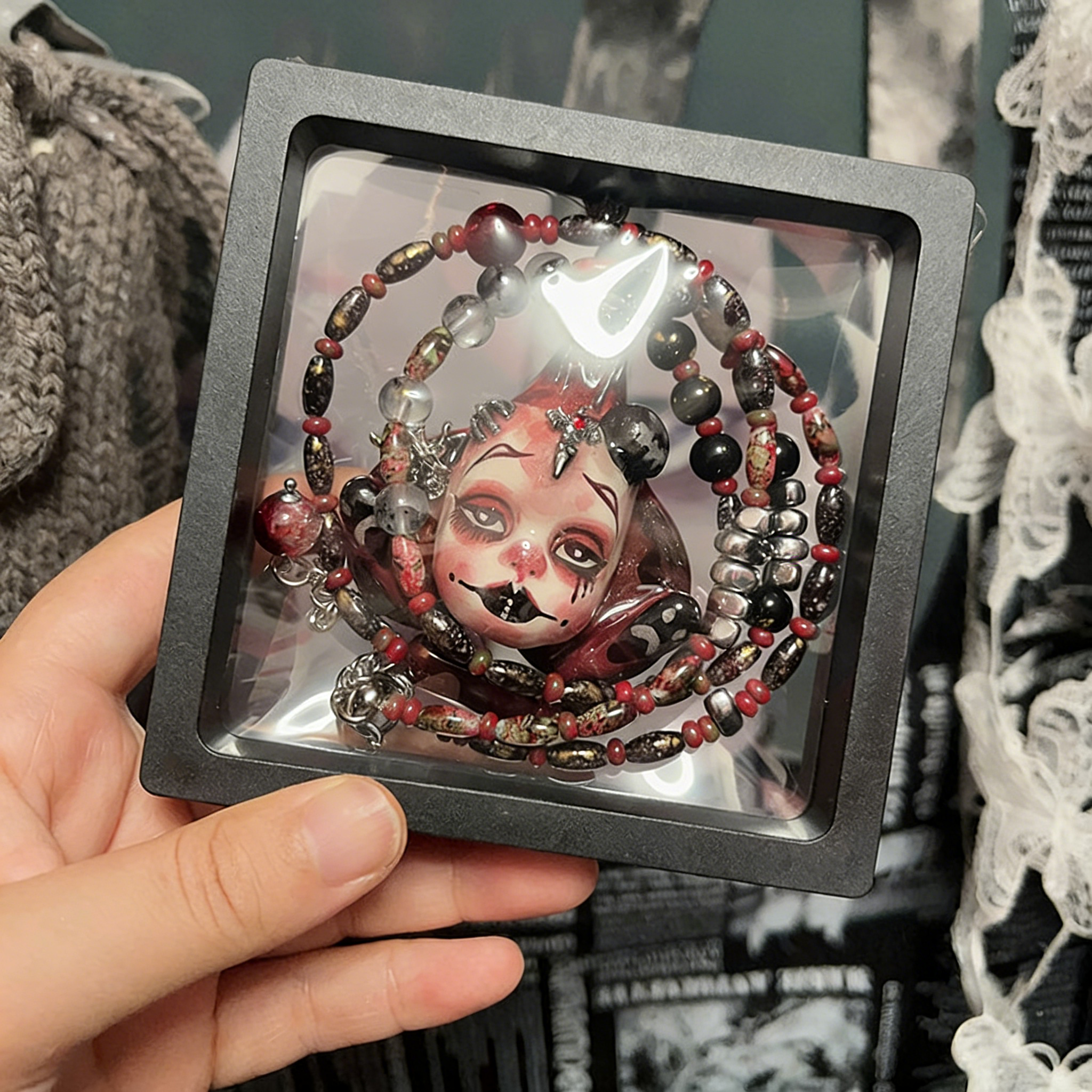Blood Pupil Clown Gothic Doll Necklace