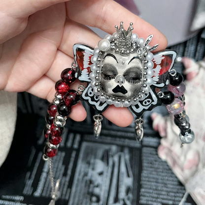 Black Butterfly Crown Heart Bracelet