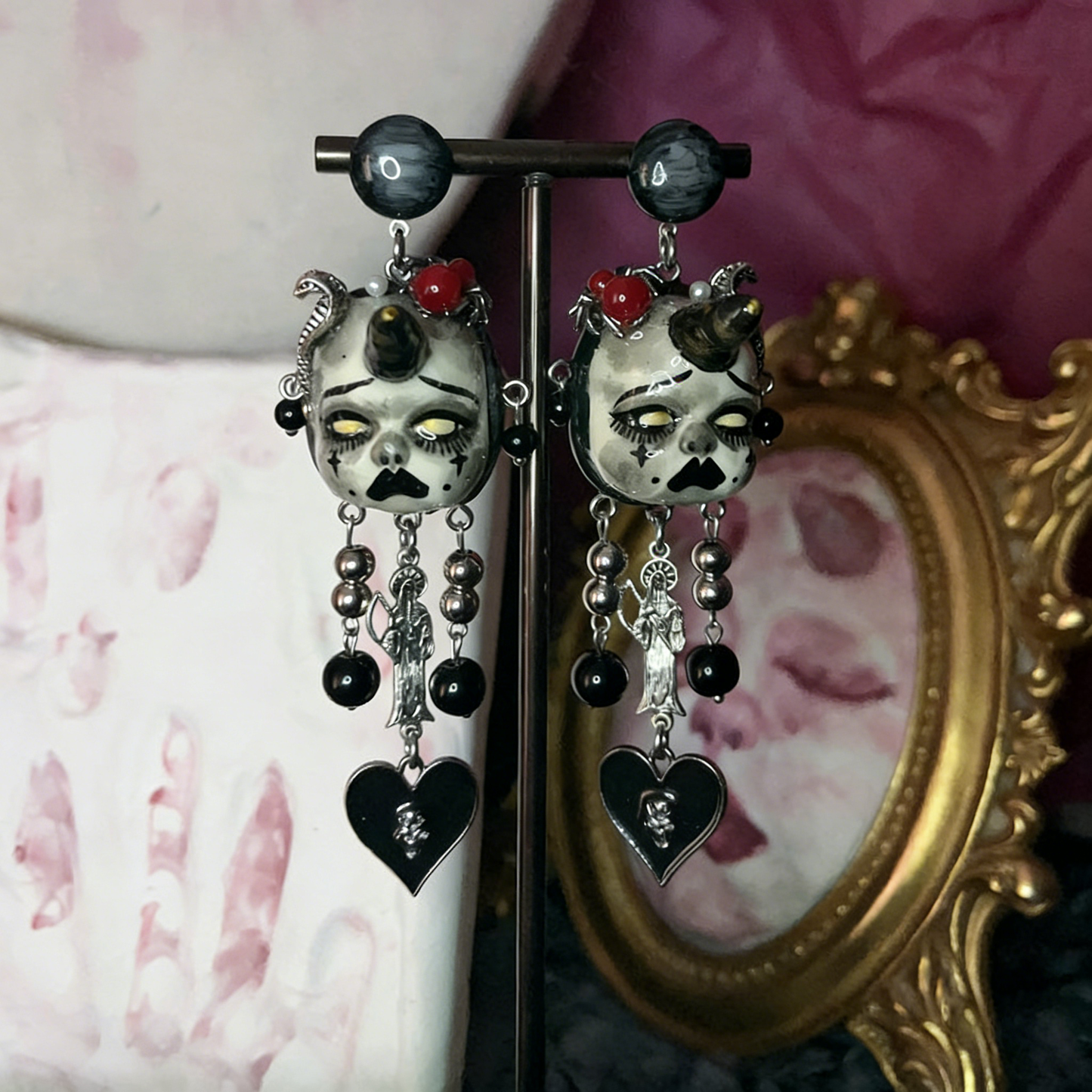 Unicorn Snake Heart Freak Baby Earrings