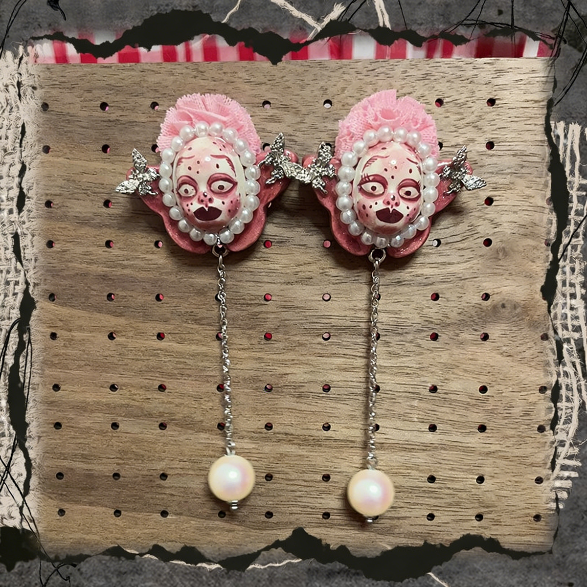 Pink Butterfly Freak Baby Earrings