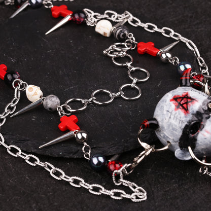 Gothic Devil Doll Head Necklace