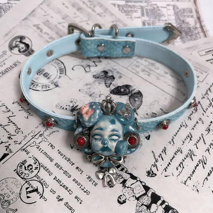 Teal Butterfly Cute Crown Choker