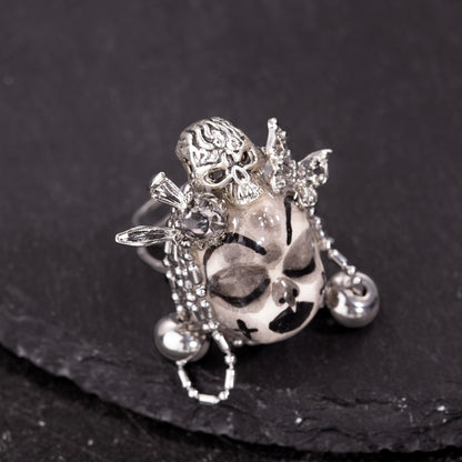 Skull Butterfly Bell Ring