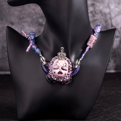Violet Butterfly Slumber Gothic Doll Necklace