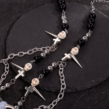 Silver Scar Baby Head Necklace