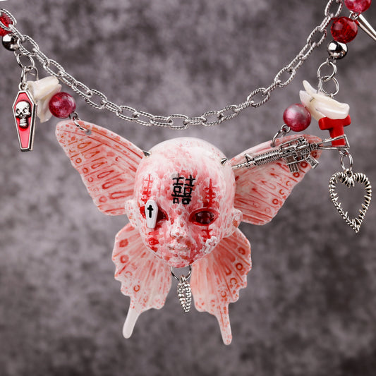 Bloody Butterfly Opposite Sex Necklace