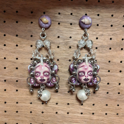 Purple Shell Star Butterfly Freak Baby Earrings