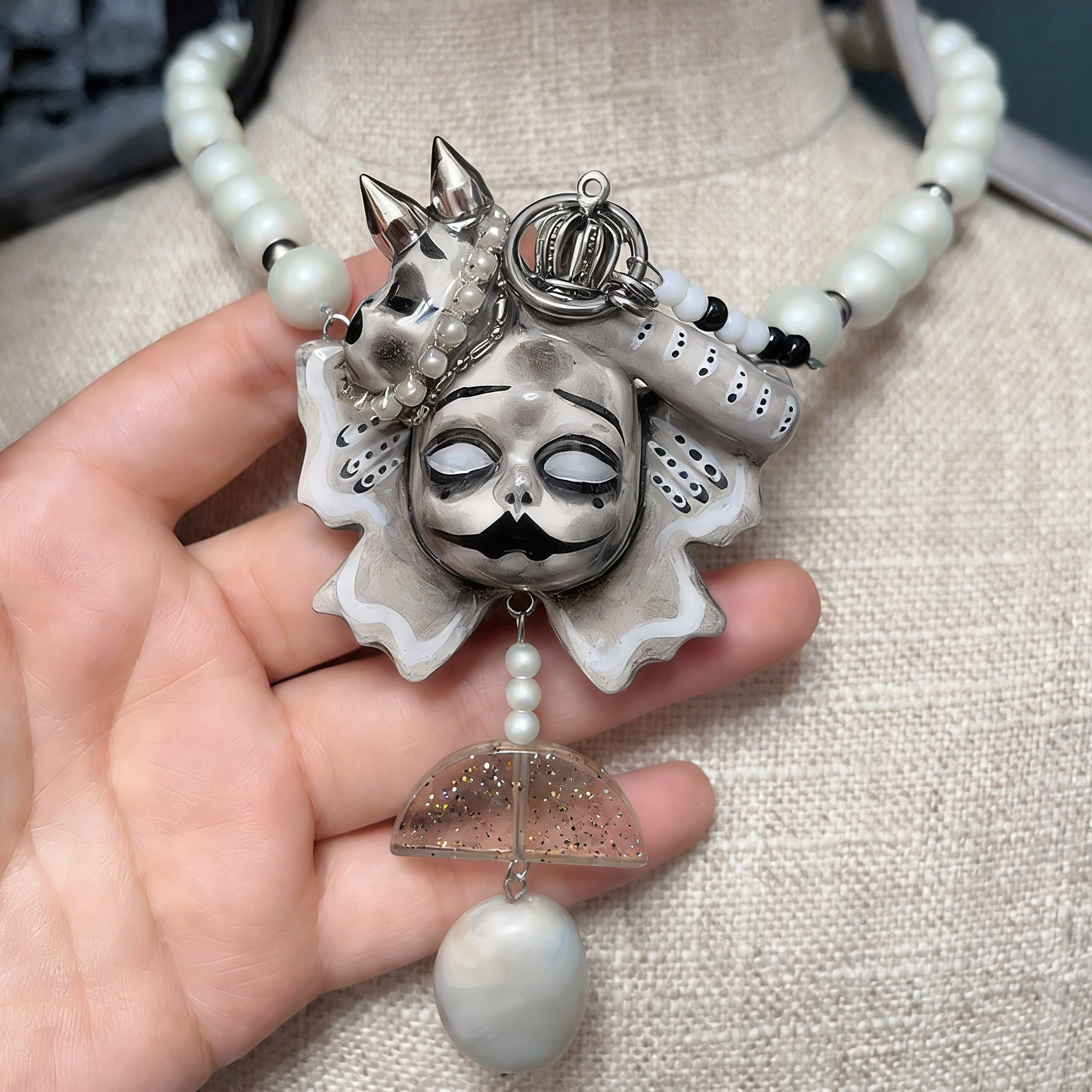 Silver Slumber Beast Necklace