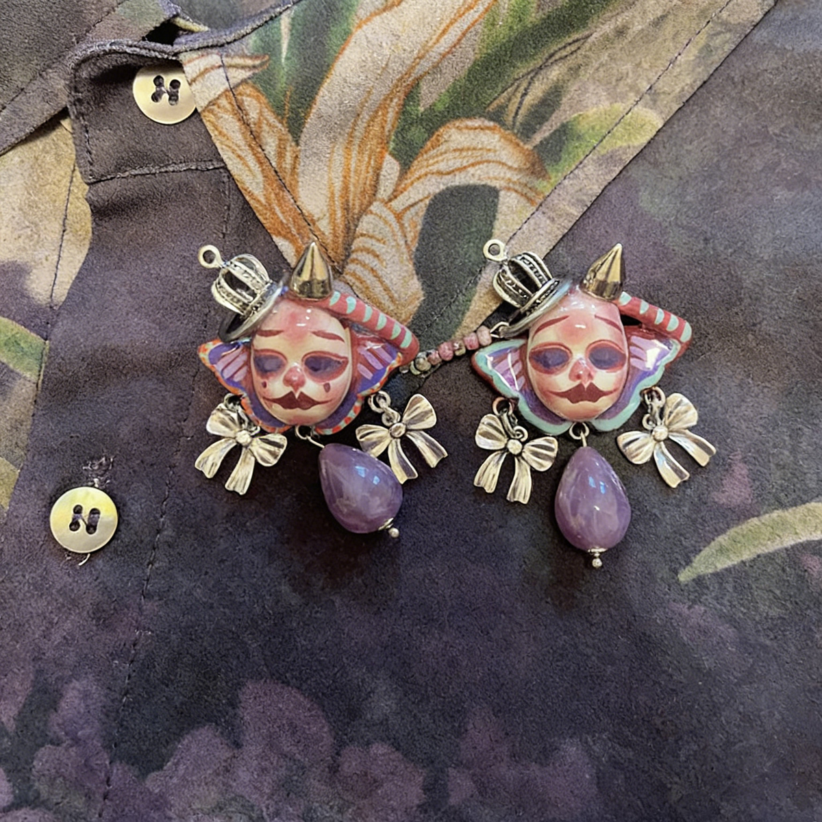 Purple Butterfly Spike Brooch